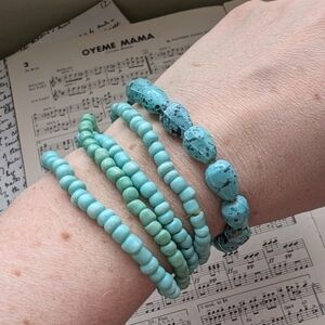 Turquoise Beaded Bracelet Set